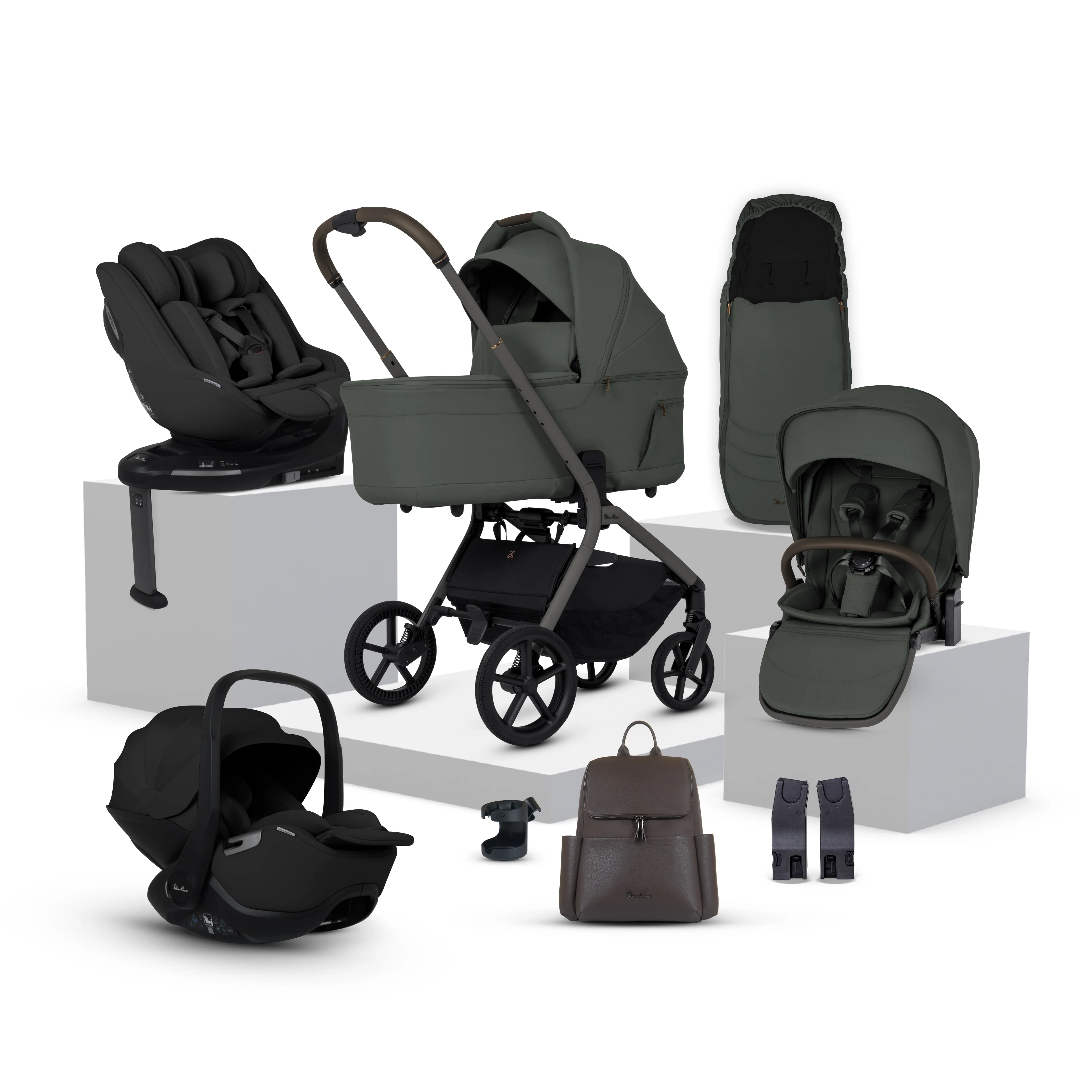 Breez Pewter Travel System Ultimate 360 Family Car Seat Bundle (13 piece)