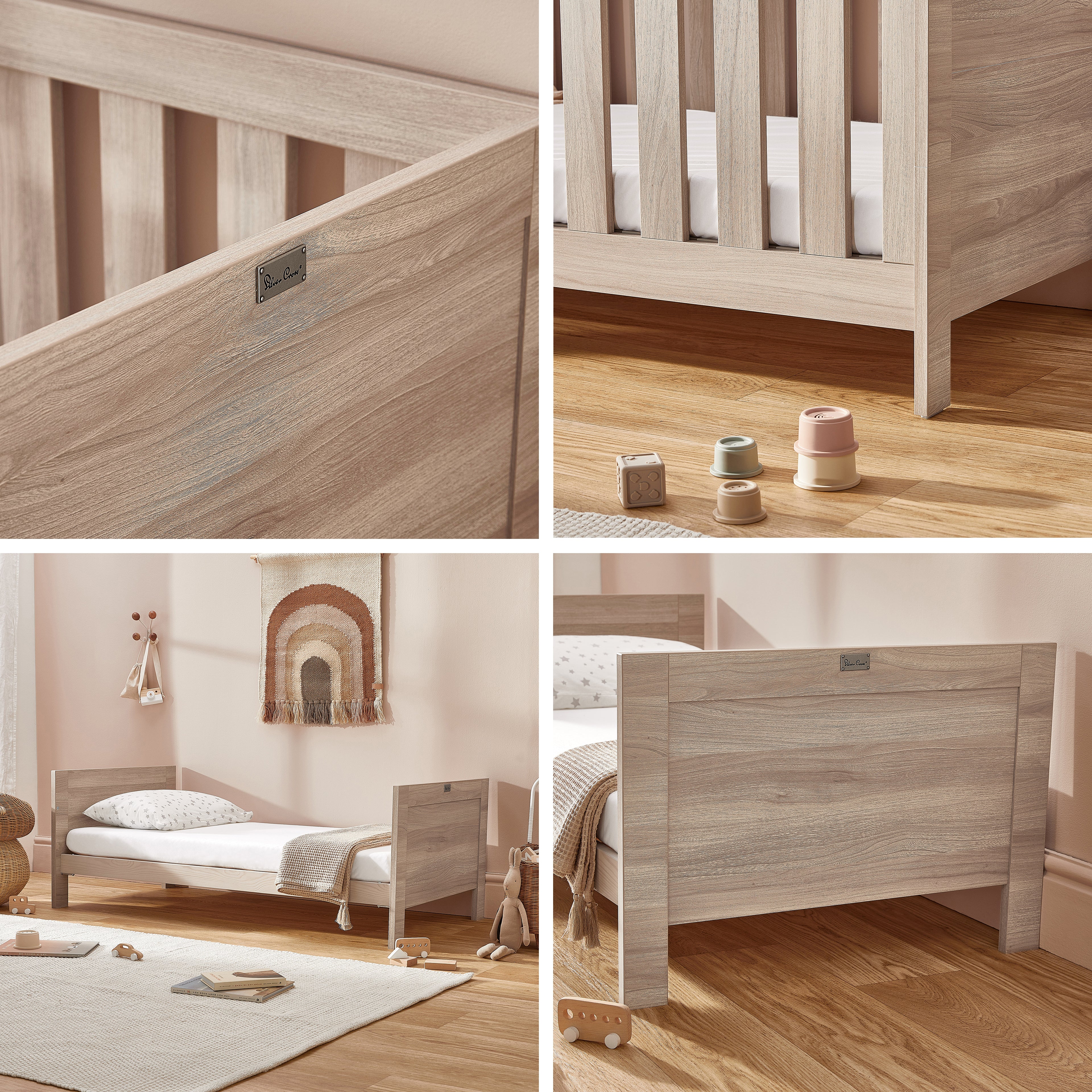 Bromley Oak 2 Piece Nursery Room Set With Mattress & Bedside Crib - Image 5