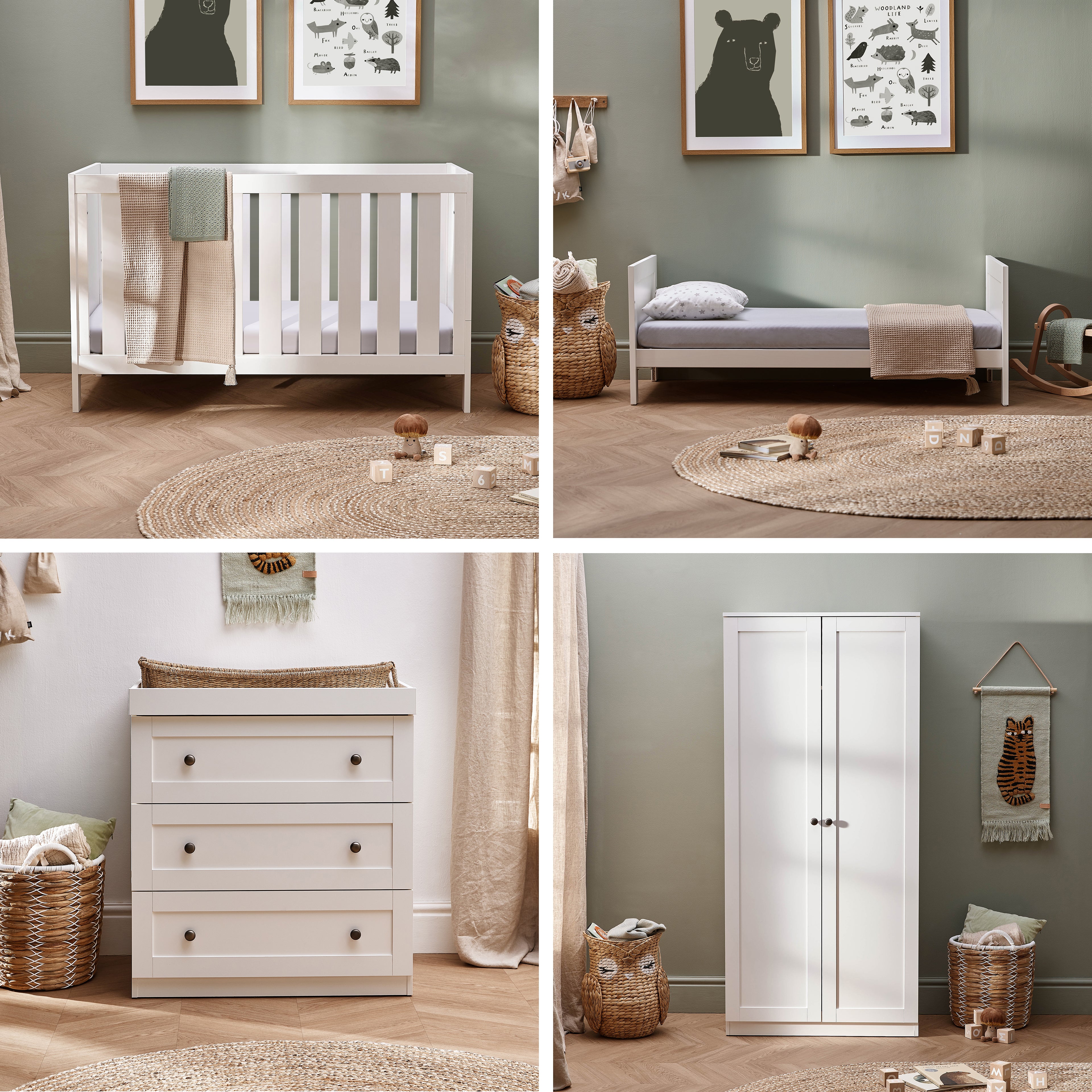 Bromley White 3 Piece Nursery Room Set With Mattress - Image 8