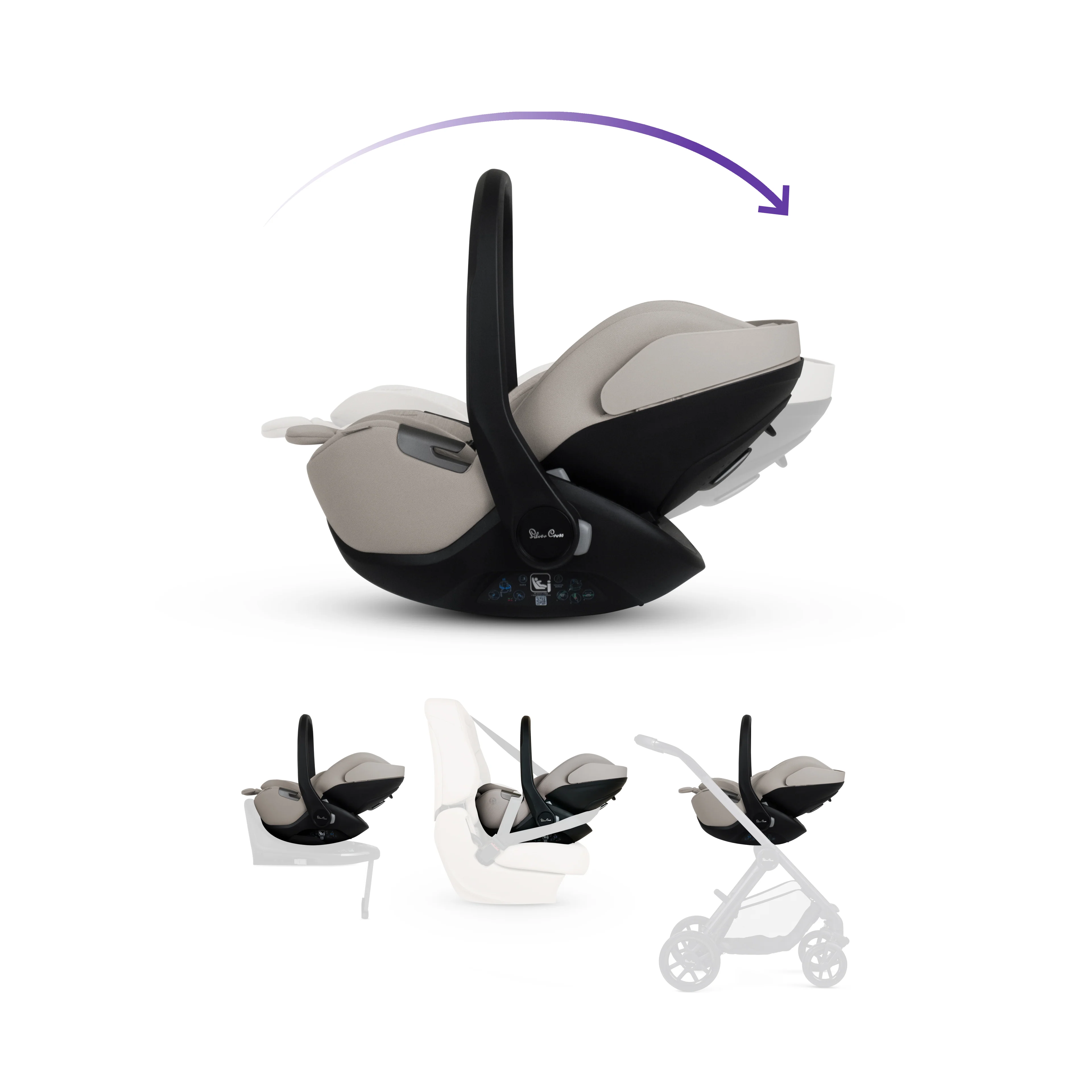 Glide Plus 360 Infant Car Seat Natural Taupe & Base Plus 360 - Image 8