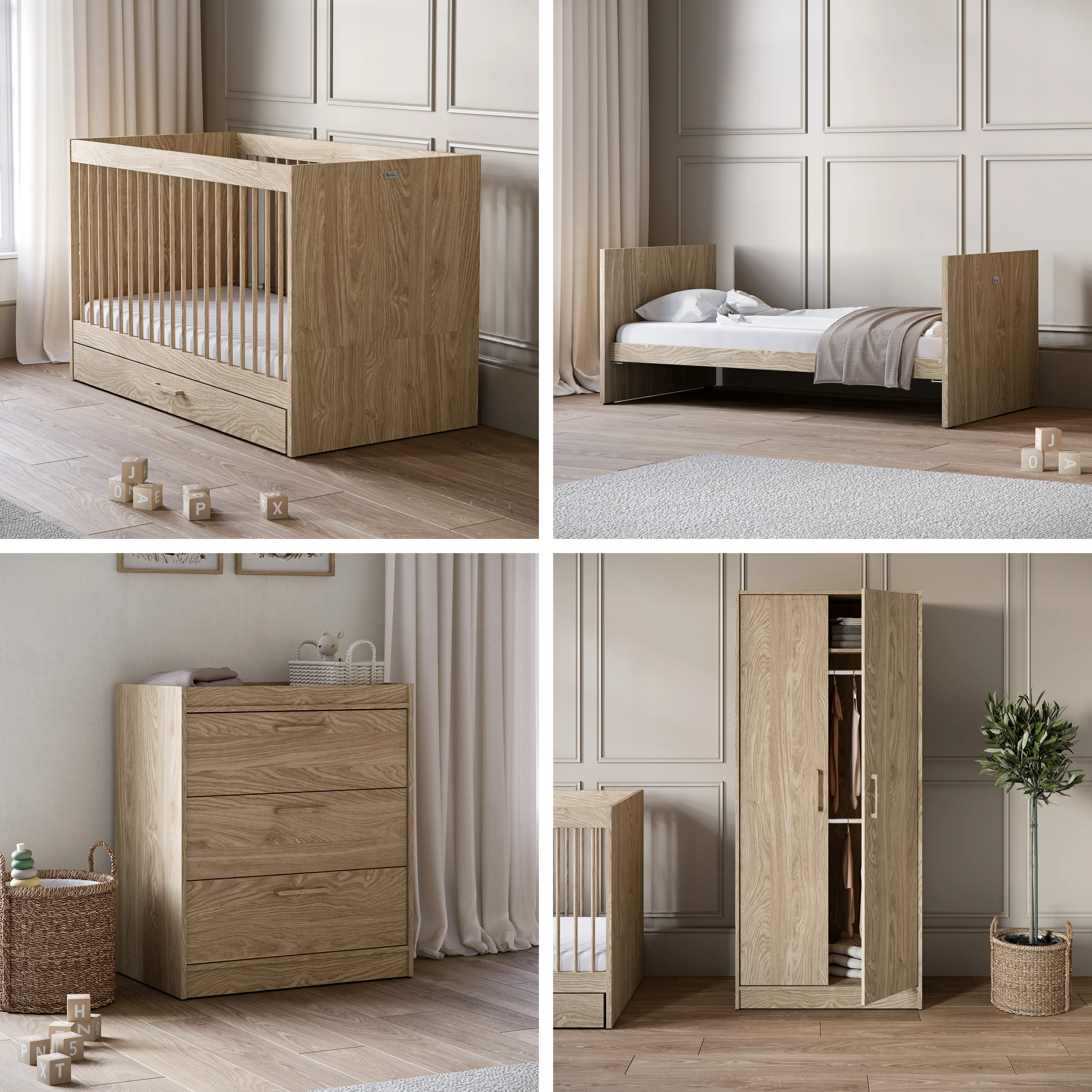 Geneva 4 Piece Nursery Room Set With Mattress - Image 3