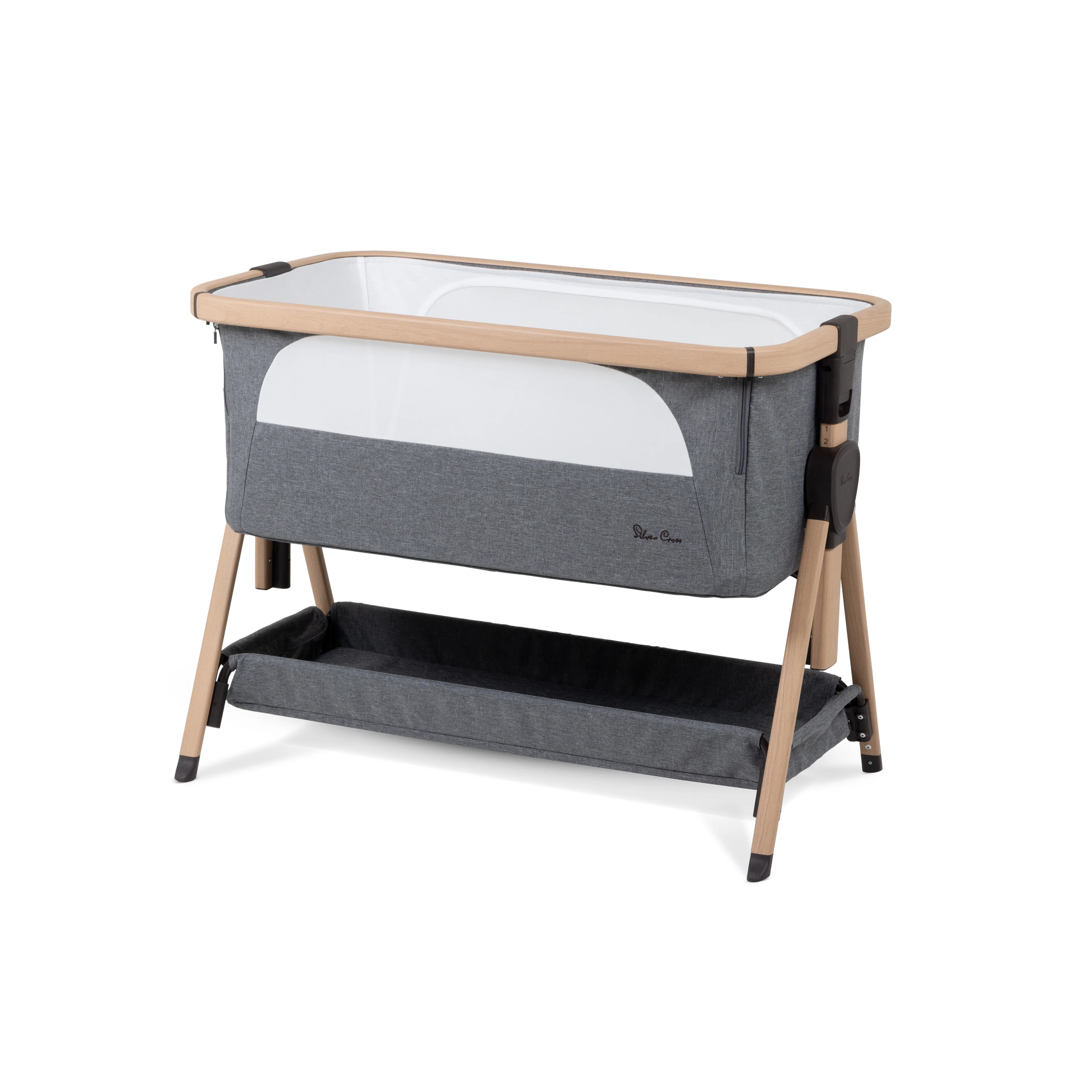 Lunar Bedside Crib Whisper Grey