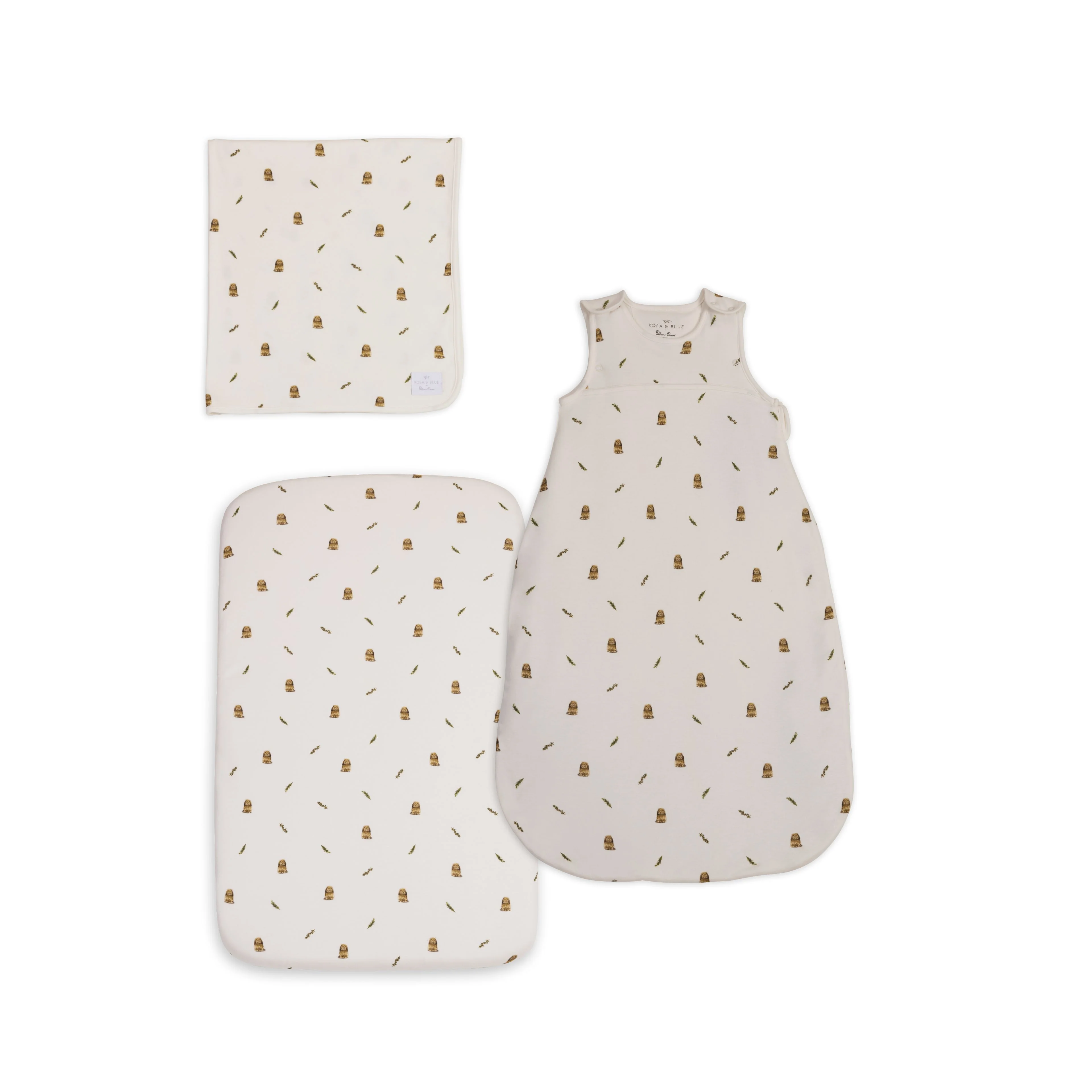 Lunar Bedside Crib Oatmeal New Arrival Bundle - Bunny Print - Image 10