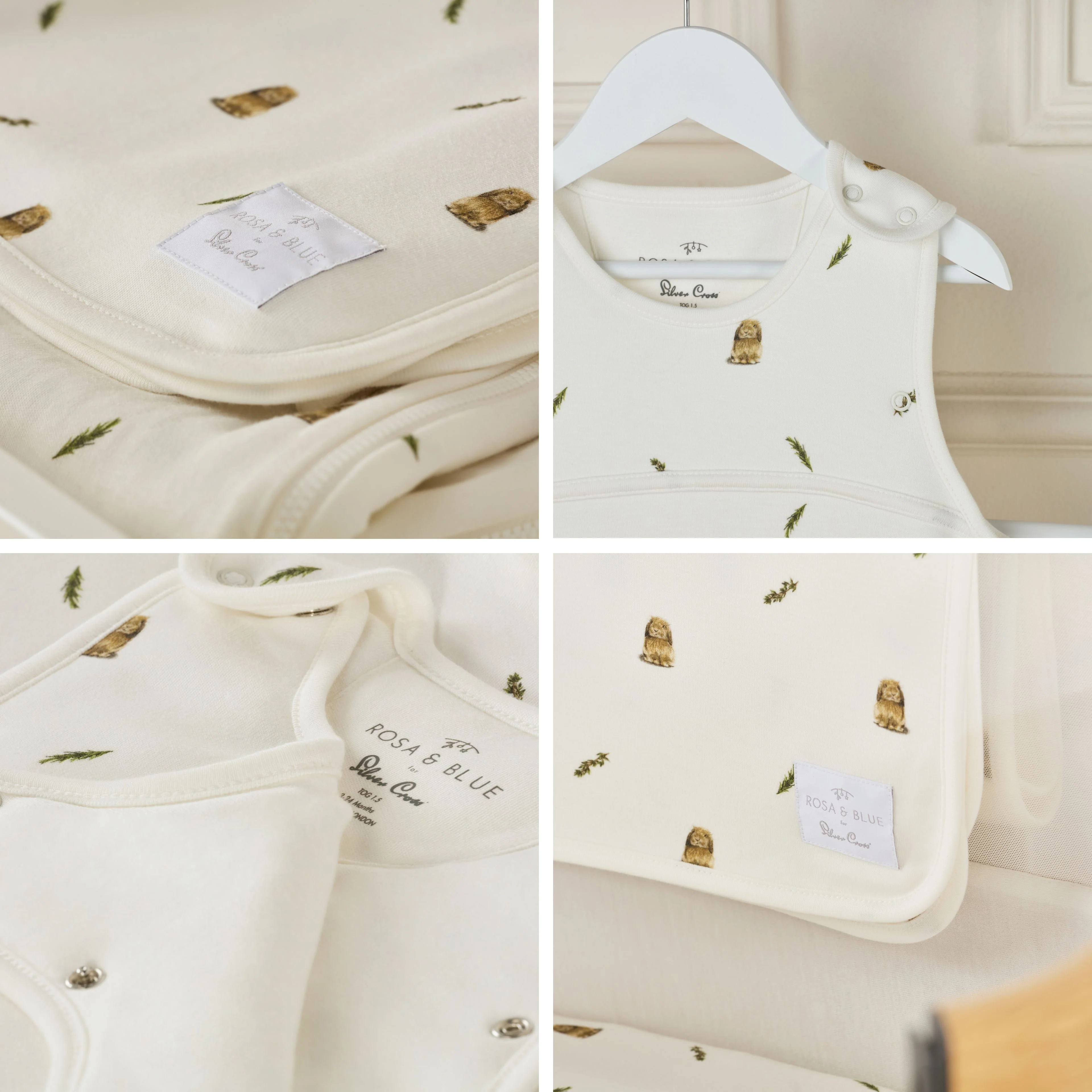Lunar Bedside Crib Oatmeal New Arrival Bundle - Bunny Print - Image 11