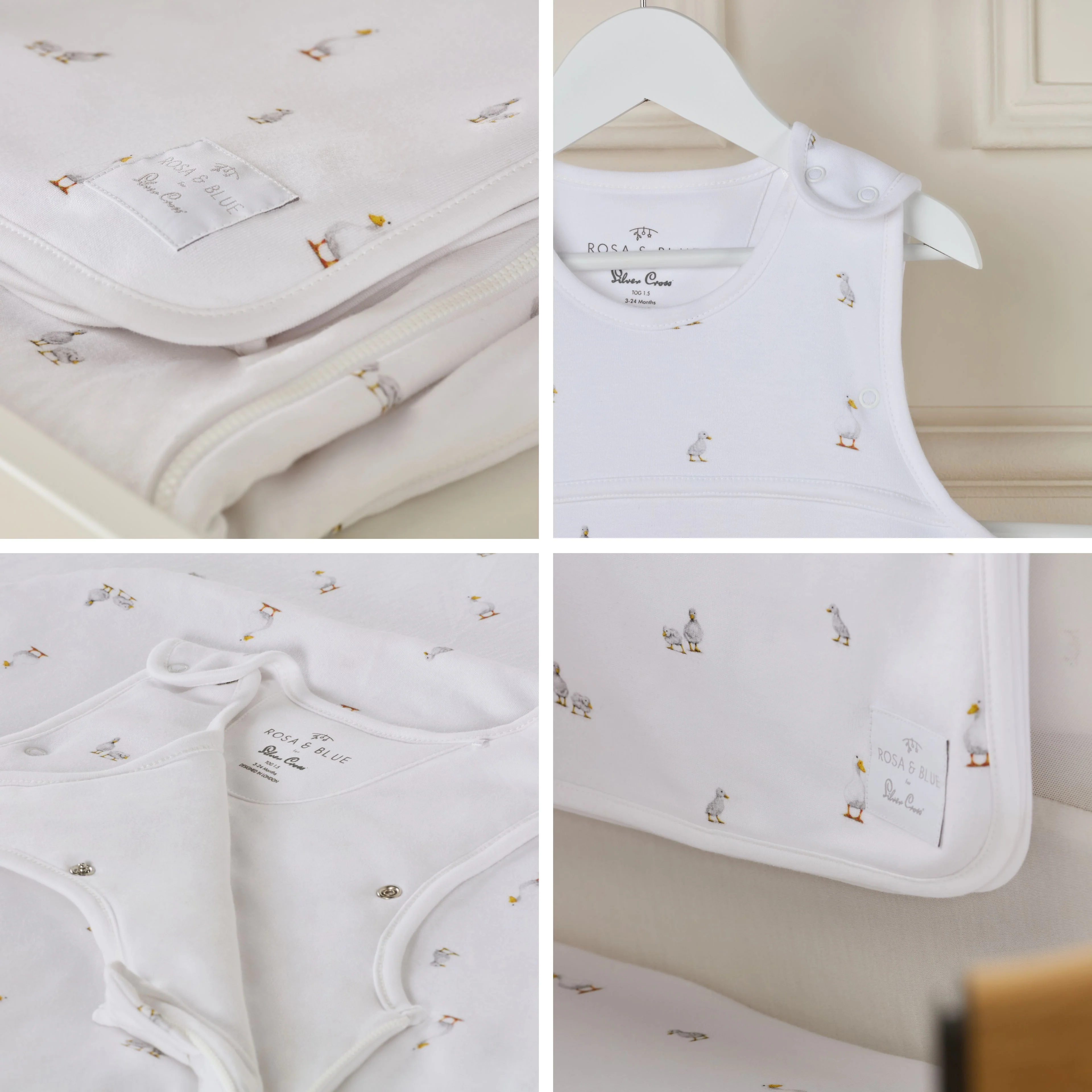 Lunar Bedside Crib Oatmeal New Arrival Bundle - Duckling Print - Image 11
