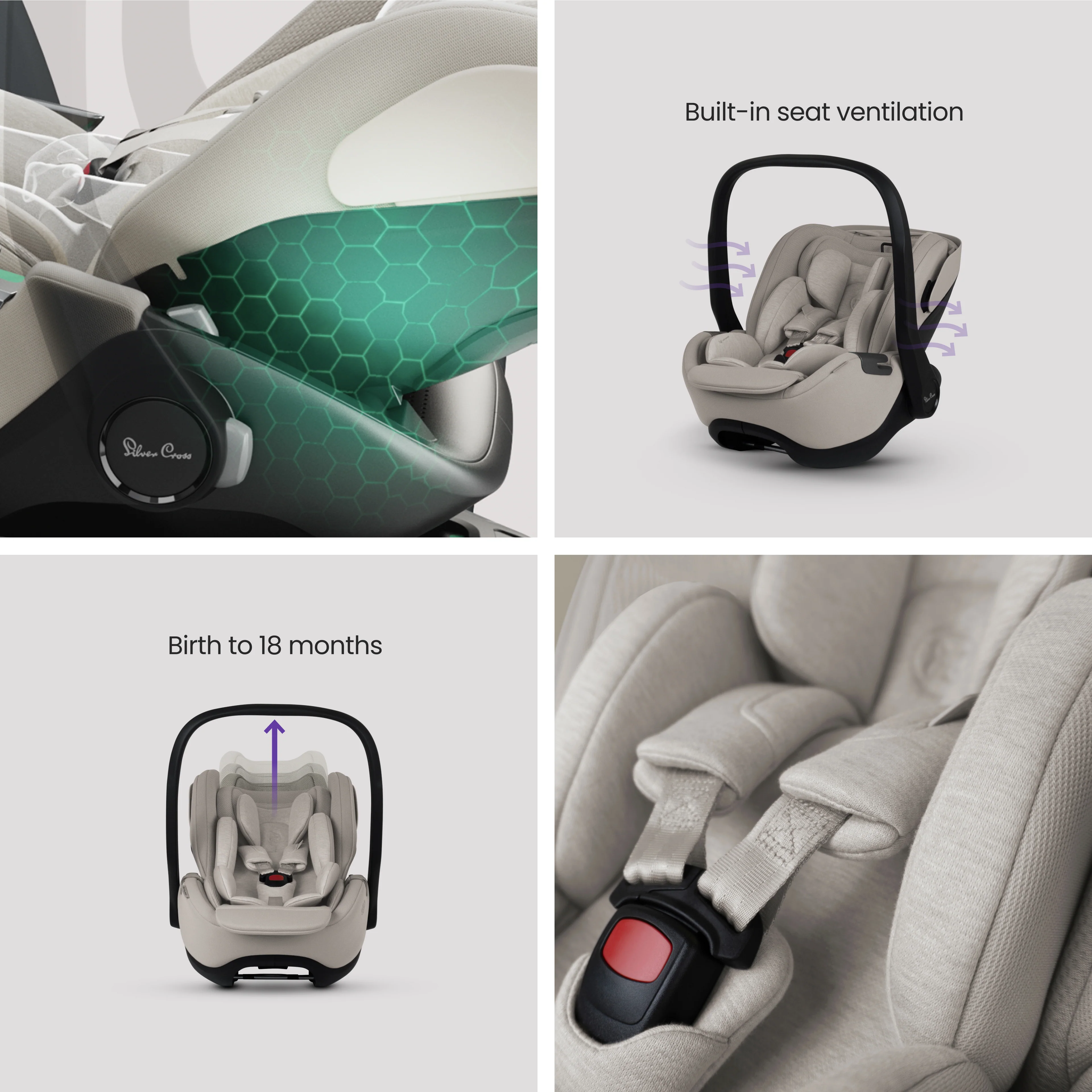 Glide Plus 360 Infant Car Seat Natural Taupe & Base Plus 360 - Image 6